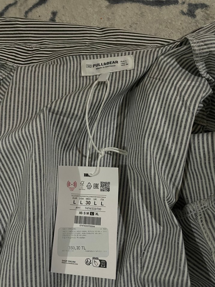 Pull& bear dar kadın gömlek etiketli - Görsel 2