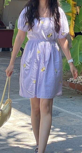 lila günlük elbise