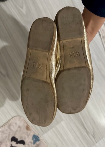 Zara Kız Çocuk babet  Altın Renkli Tokalı Babet - Görsel 2