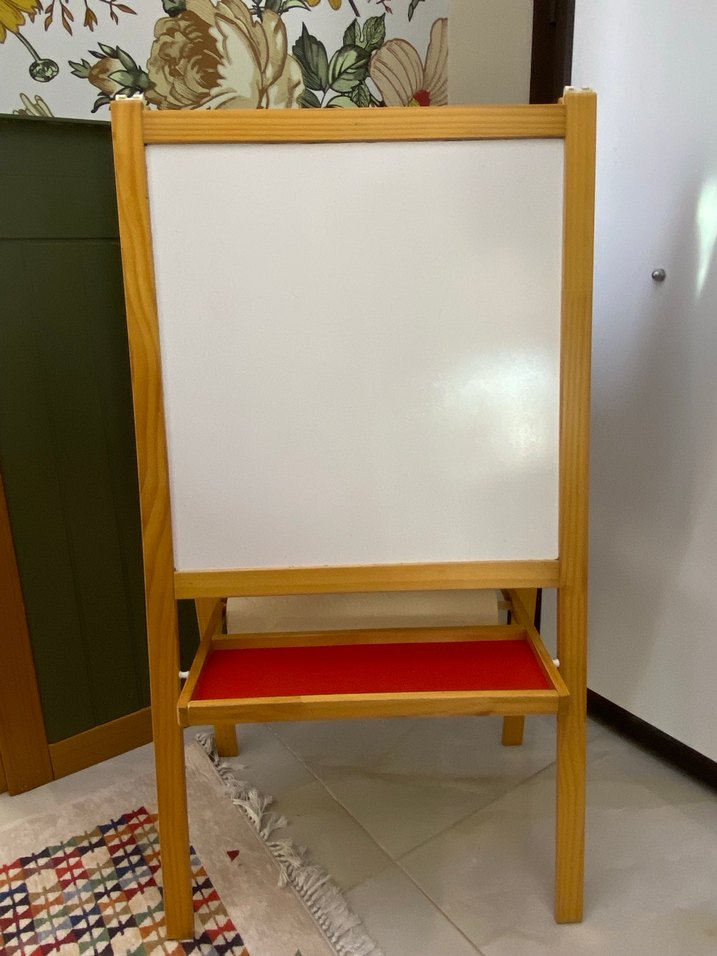 Beyaz Çocuk Yazı Tahtası ve Raf- çizim kağıdı - Görsel 2