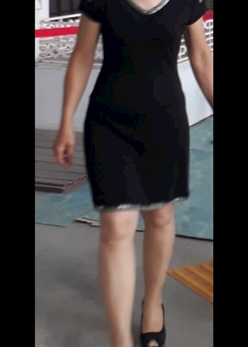 Diğer Siyah V Yakalı Midi Kadın