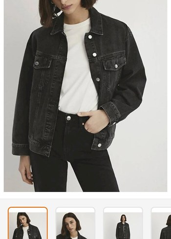 Kadın Siyah Denim Ceket, Günlük Rahat Kesim