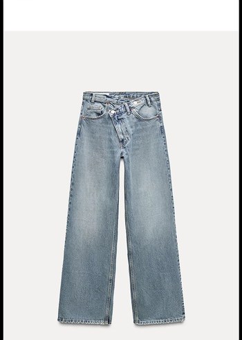 Kadın Gri Mavi Bağlamalı Bol Kesim Denim Pantolon