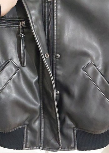 xs Beden Kadın Siyah Deri Biker Ceket