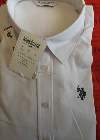 m Beden U.S. Polo Assn. Beyaz Kadın Kısa Kollu Gömlek