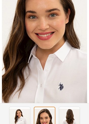 m Beden beyaz Renk U.S. Polo Assn. Beyaz Kadın Kısa Kollu Gömlek