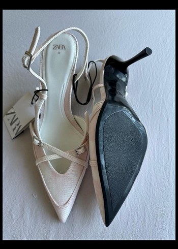 Zara Zara Beyaz Stiletto Topuklu Kadın Abiye Ayakkabı