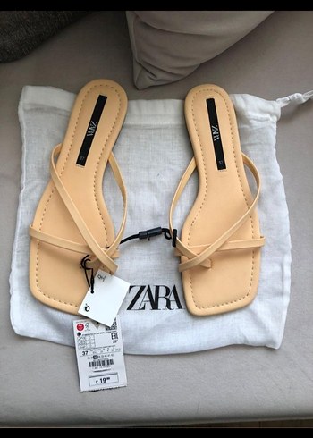 Zara Zara Bej Stiletto Topuklu Kadın Terlik