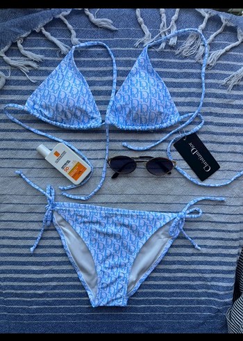 Mavi Bağlamalı Mini Bikini Takımı