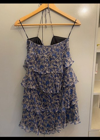 Zara Askılı Volanlı Mini Bohem Elbise
