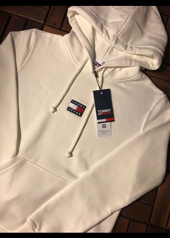 s Beden beyaz Renk Tommy Jeans Beyaz Kapüşonlu Sweatshirt