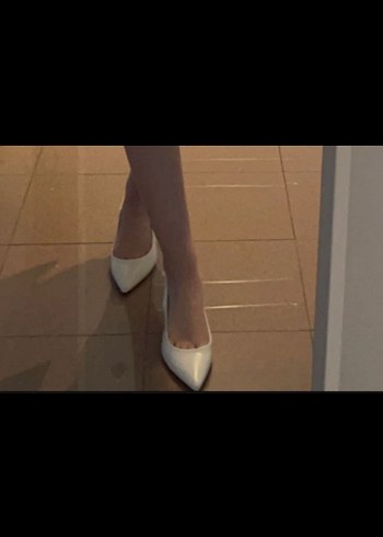 38 Beden beyaz Renk Beyaz Rugan Tokalı Stiletto Kadın Ayakkabı