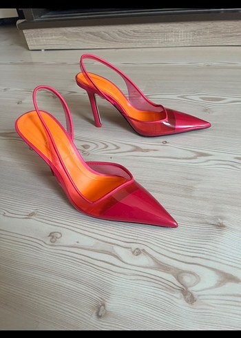 36 Beden Zara Parlak Pembe Stiletto Kadın Ayakkabı