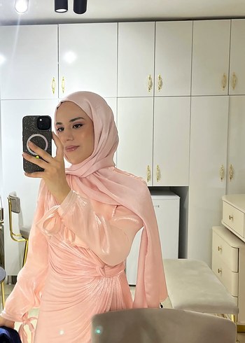 s Beden Pembe Uzun Kadın Abiye Elbise