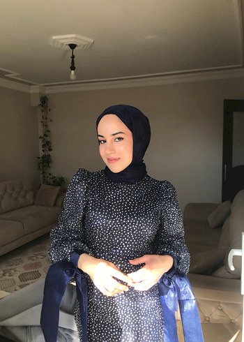 Lacivert taşlı abiye - Görsel 2