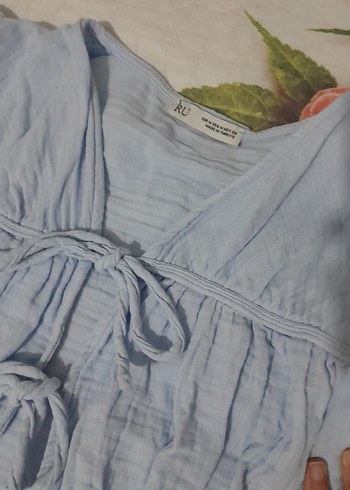 Mavi Bohem önden bağlamalı üst - Görsel 3