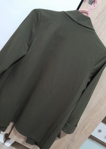 Kadın Haki Midi Boy Düğmeli Ceket - Görsel 6