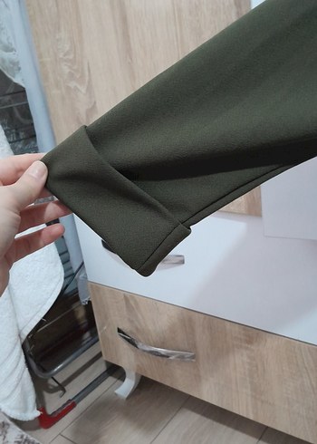 Kadın Haki Midi Boy Düğmeli Ceket - Görsel 3