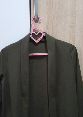 Kadın Haki Midi Boy Düğmeli Ceket - Görsel 2