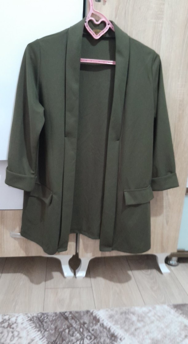 Kadın Haki Midi Boy Düğmeli Ceket - Görsel 5