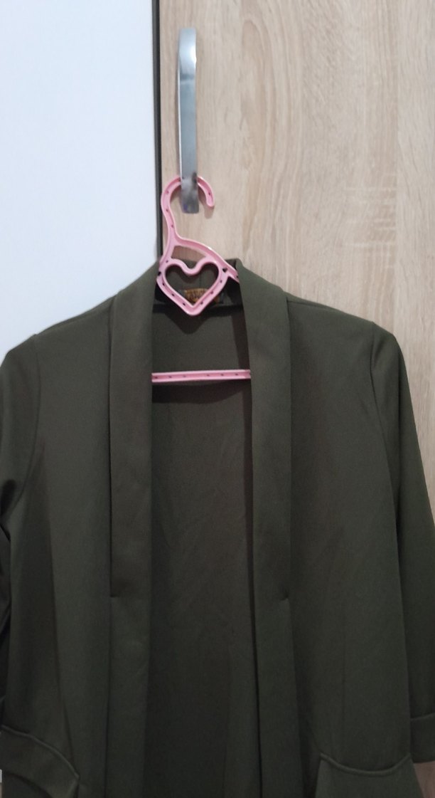 Kadın Haki Midi Boy Düğmeli Ceket - Görsel 2