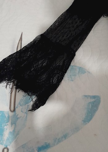 Uzun Siyah Goth Elbise, Fırfırlı, Uzun Kollu - Görsel 2