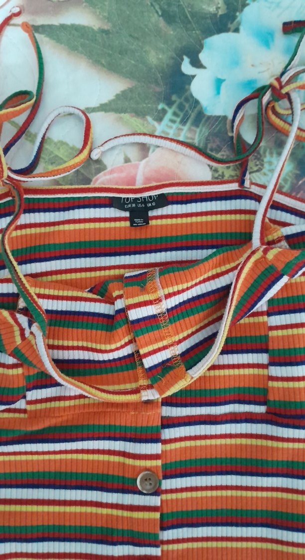 Çizgili Düğmeli mini boy Kadın Elbise - Görsel 3