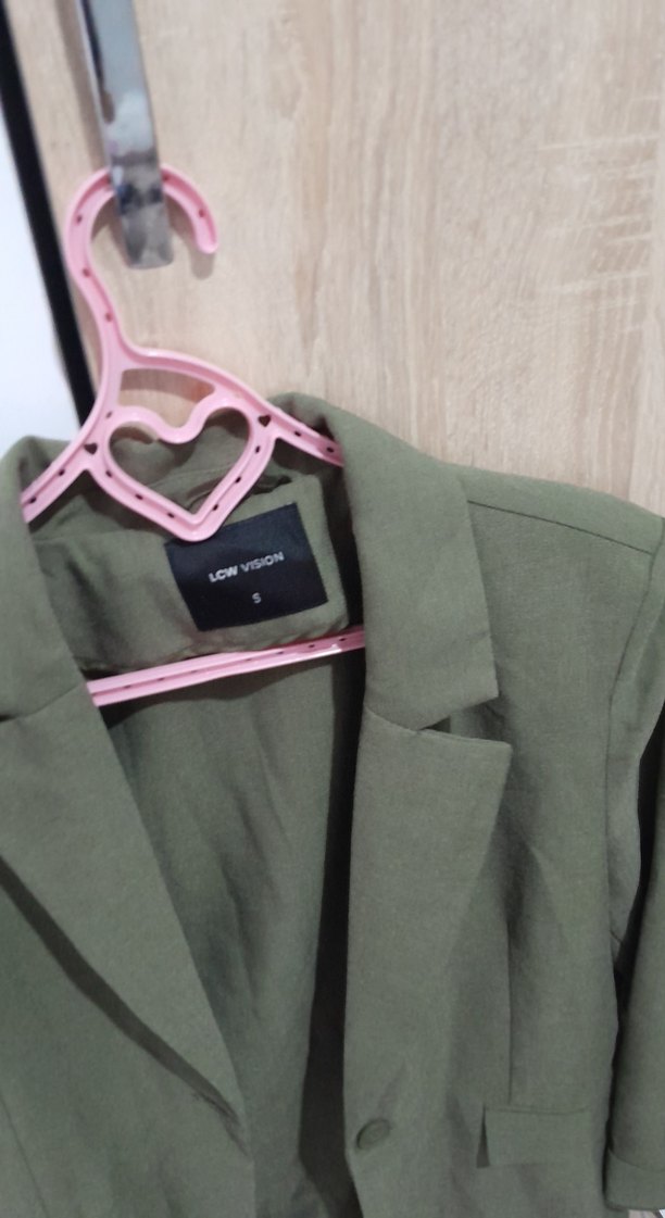 Haki Kadın Keten Blazer Ceket - Görsel 3