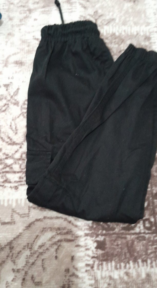 Siyah Düğmeli Rahat Kesim Kadın Pantolon 42 beden - Görsel 3