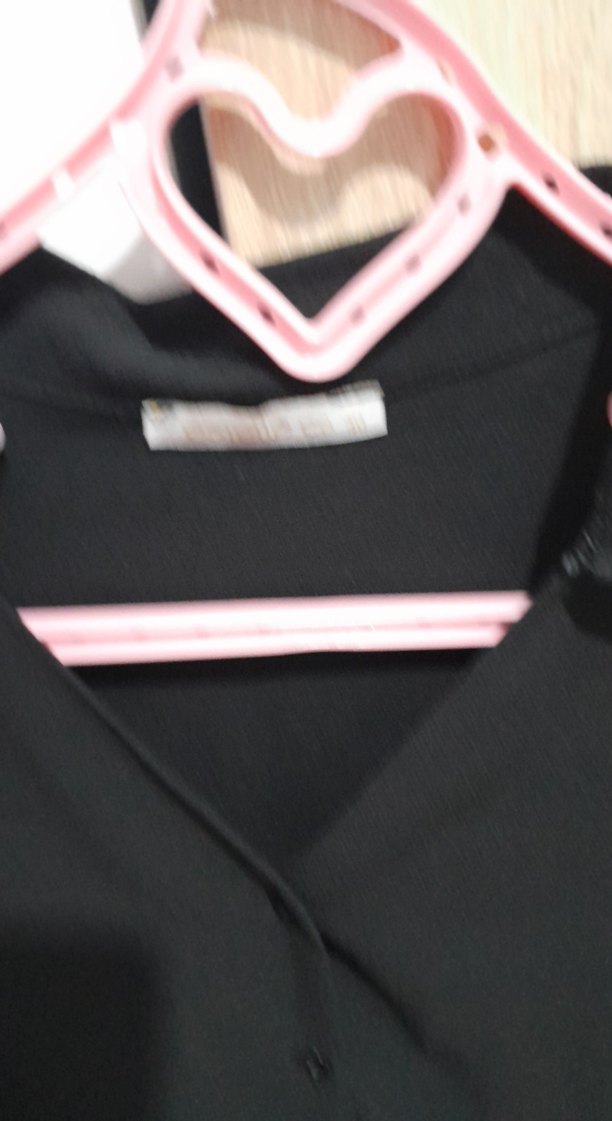 Siyah Mini Uzun Kollu Gömlek - Görsel 5