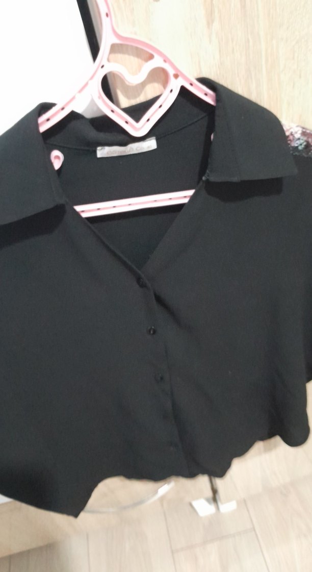 Siyah Mini Uzun Kollu Gömlek - Görsel 4