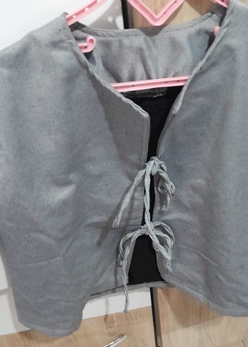 Önden bağlamalı genç tarzı ceket - Görsel 3