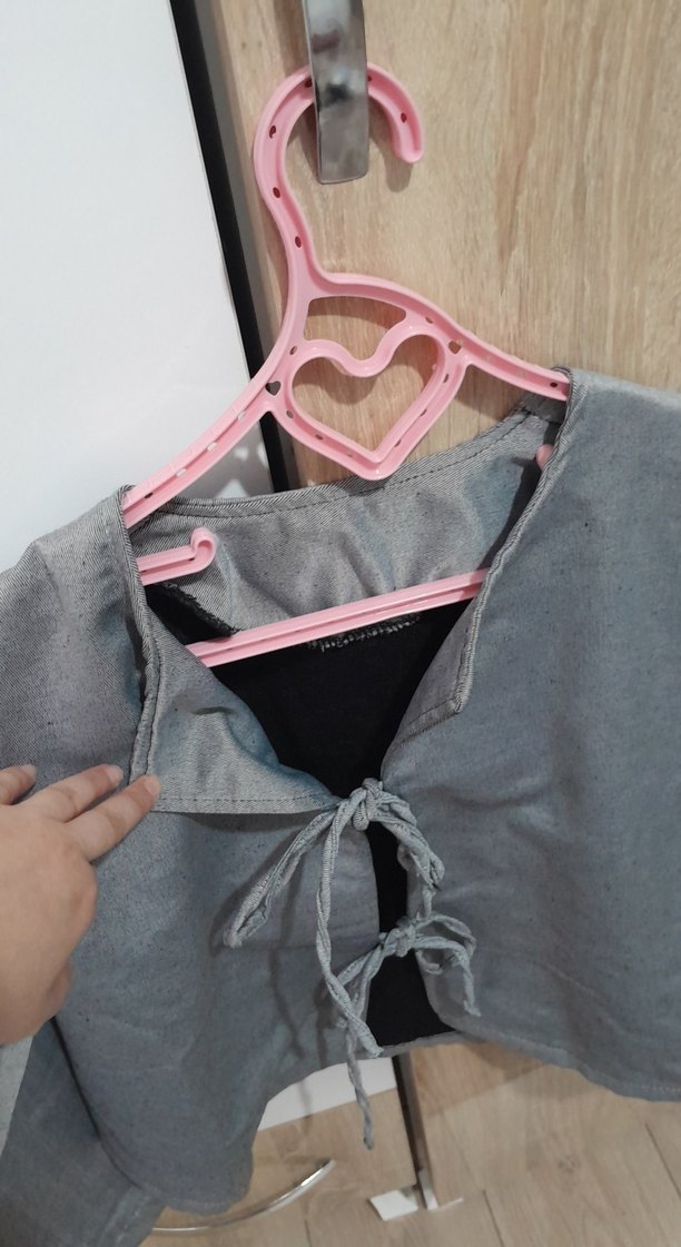 Önden bağlamalı genç tarzı ceket - Görsel 4