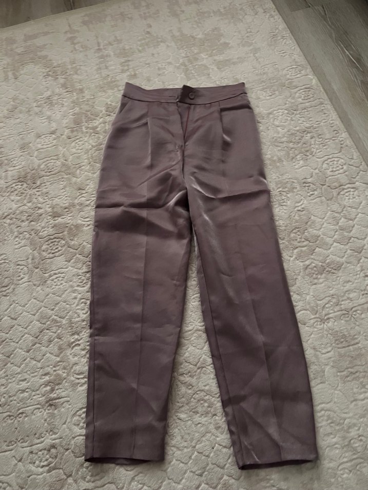 Düğmeli Midi Kumaş Kadın Pantolon - Görsel 2