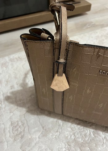 Bej Deri Kemerli Kadın Çanta - Görsel 2