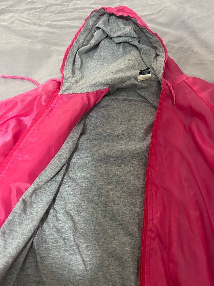 Parlak Pembe Fermuarlı Yağmurluk - Görsel 3
