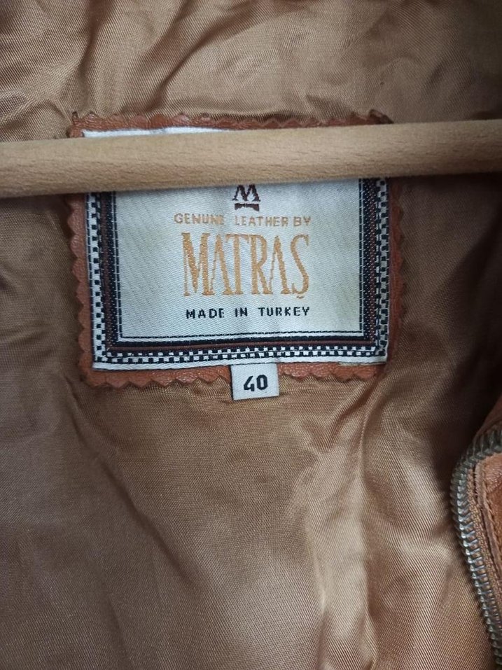 Matraş Vintage Kadın Deri Ceket - Görsel 5