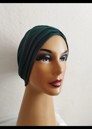 Koyu yeşil Kadın Drapeli Bone - Görsel 2