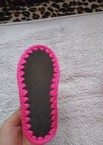 Pembe Örgü Kız Bebek Patik - Görsel 5