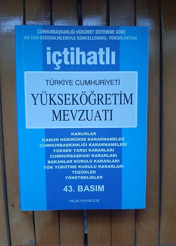 Türkiye Cumhuriyeti Yükseköğretim Mevzuatı Kitabı