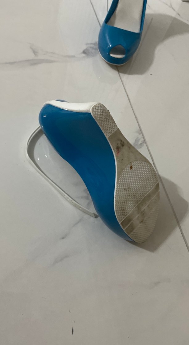 Mavi Bantlı Kadın Dolgu Topuk Ayakkabı - Görsel 5