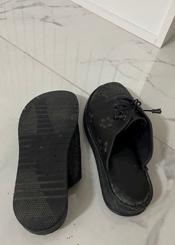 Kadın deri Siyah Gotik Dolgu Topuklu Ayakkabı - Görsel 4