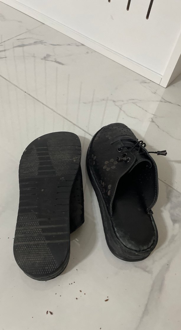 Kadın deri Siyah Gotik Dolgu Topuklu Ayakkabı - Görsel 4