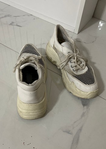 Beyaz Yılan Desenli Platform Spor Ayakkabı - Görsel 2