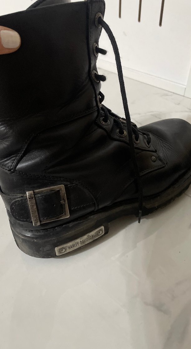 Siyah Deri Tokalı Biker Bot - Görsel 5