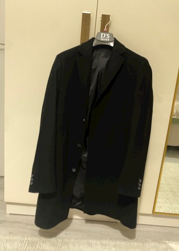 Düğmeli Siyah Erkek Midi Kaban - Görsel 5