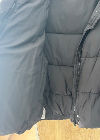 l Beden siyah Renk Mango Düğmeli Siyah Midi Kadın Kışlık Mont
