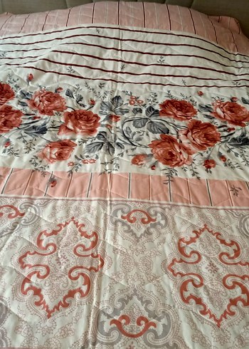 Turkuaz ve Bej Renkli Yatak Örtüsü pikeler - Görsel 4