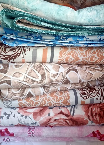 Turkuaz ve Bej Renkli Yatak Örtüsü pikeler - Görsel 5