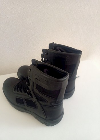 Erkek Siyah Kamuflaj Desenli Biker Bot - Görsel 3